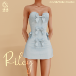 Платье для симочек Riley Strapless Corset Bow Mini для Sims 4