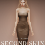Платье для симочек Second Skin Dress для Sims 4