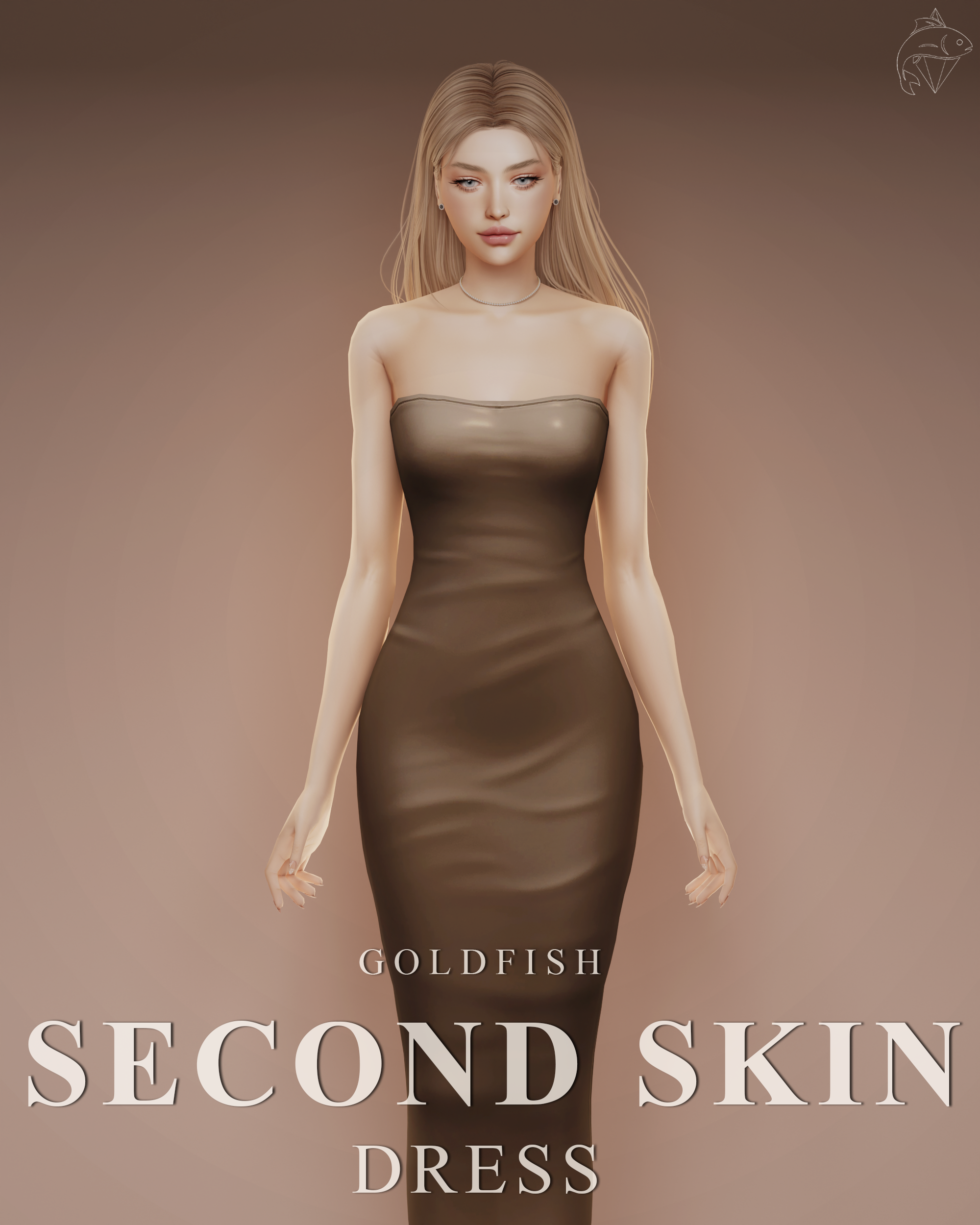 Платье для симочек Second Skin Dress для Sims 4
