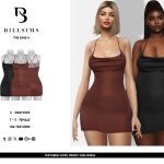Платье для симочек Textured Cowl Front Mini Dress для Sims 4