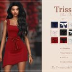 Платье для симочек Triss Bow Dress для Sims 4