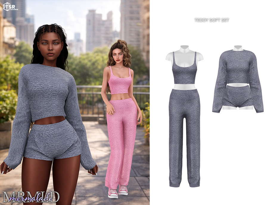 Плюшевый сет для симочек Teddy Soft Set для Sims 4