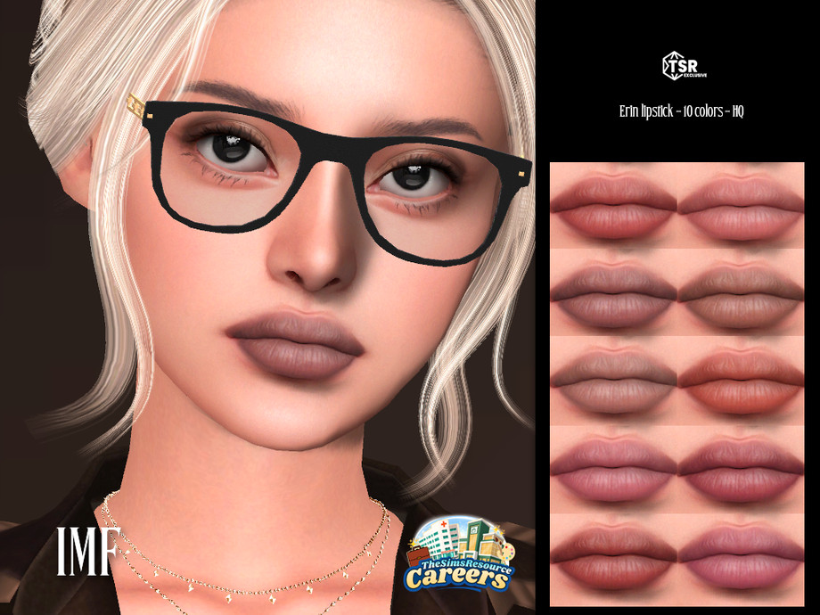 Помада для губ IMF Erin Lipstick - Careers для Sims 4
