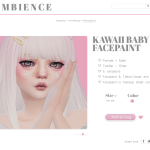 Рисунки для щёчек Kawaii baby facepaint для Sims 4 Рисунки для щёчек Kawaii baby facepaint для Sims 4