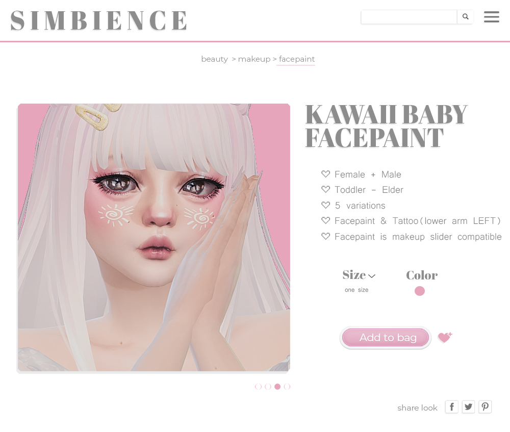 Рисунки для щёчек Kawaii baby facepaint для Sims 4