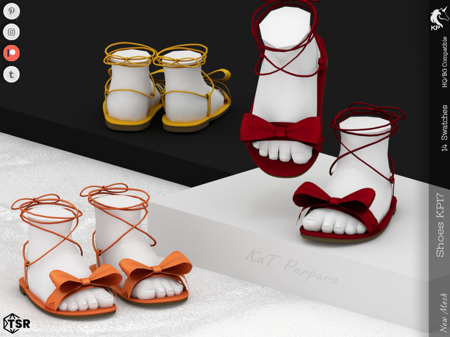 Сандалии Shoes KP 1 7 для женщин, девочек, малышек и младенцев для Sims 4