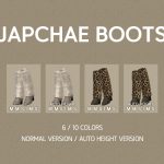 Сапоги Shoes Japchae Boots для Sims 4 Сапоги Shoes Japchae Boots для Sims 4