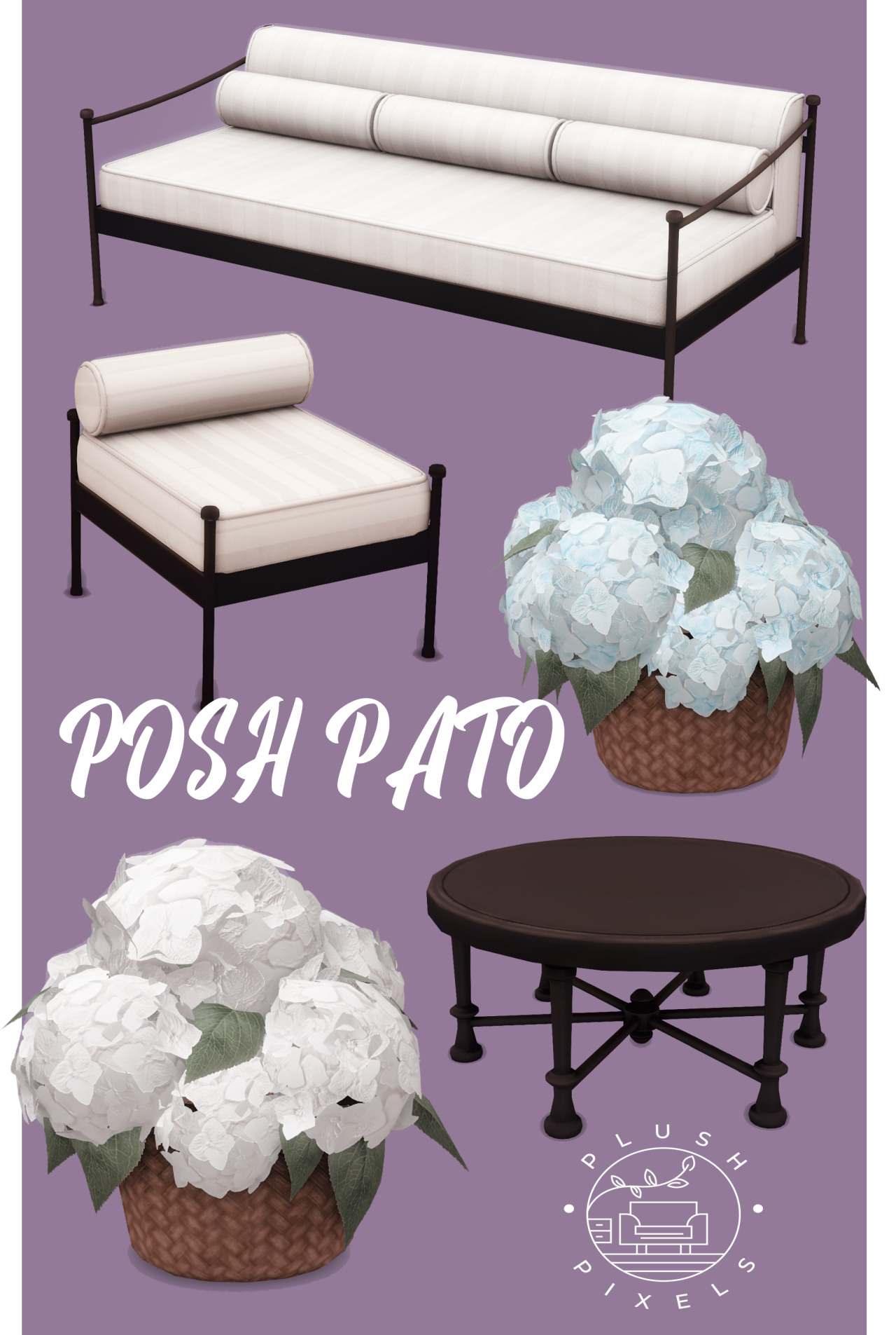 Сет для патио Posh Patio для Sims 4
