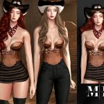Сет ковбоя cowgirl set для Sims 4