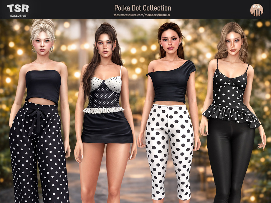 Сет в горошек SET — Polka Dot Collection для Sims 4