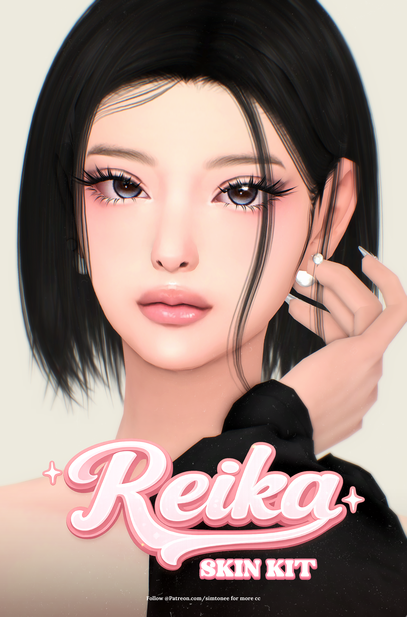 Скин лица и детали губ Reika Skin Kit для Sims 4