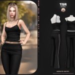 Спортивный костюм для симочек SET-Sleek Fit Outfit для Sims 4