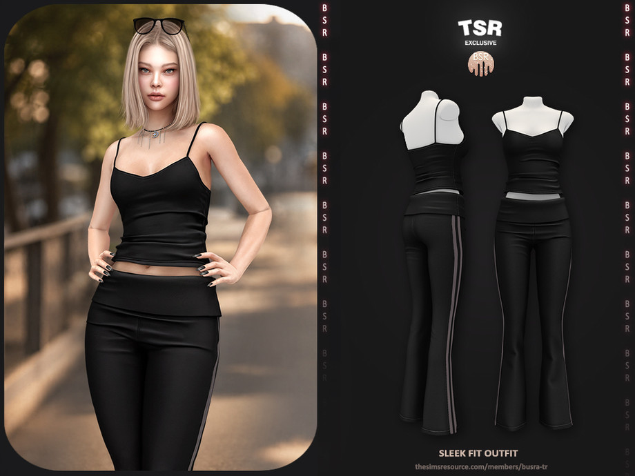 Спортивный костюм для симочек SET-Sleek Fit Outfit для Sims 4