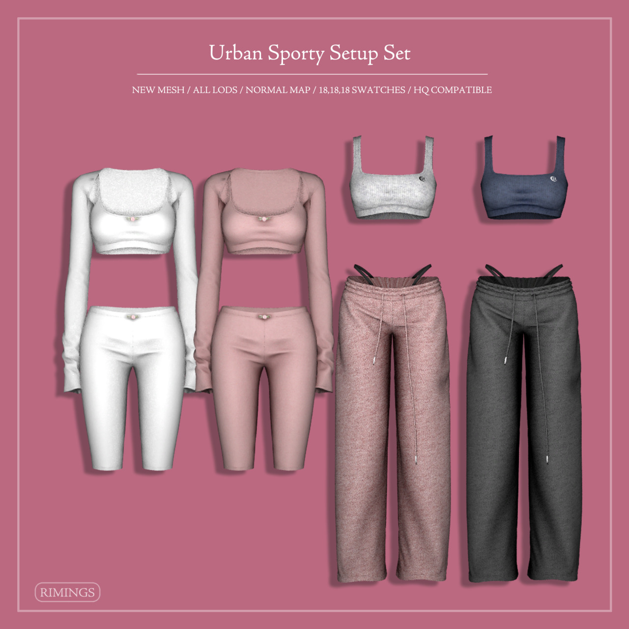 Спортивный мини-сет для симочек Urban Sporty Setup Set для Sims 4