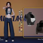 Топ для симочек Ashley crop sweatshirt with scarf для Sims 4 Топ для симочек Ashley crop sweatshirt with scarf для Sims 4