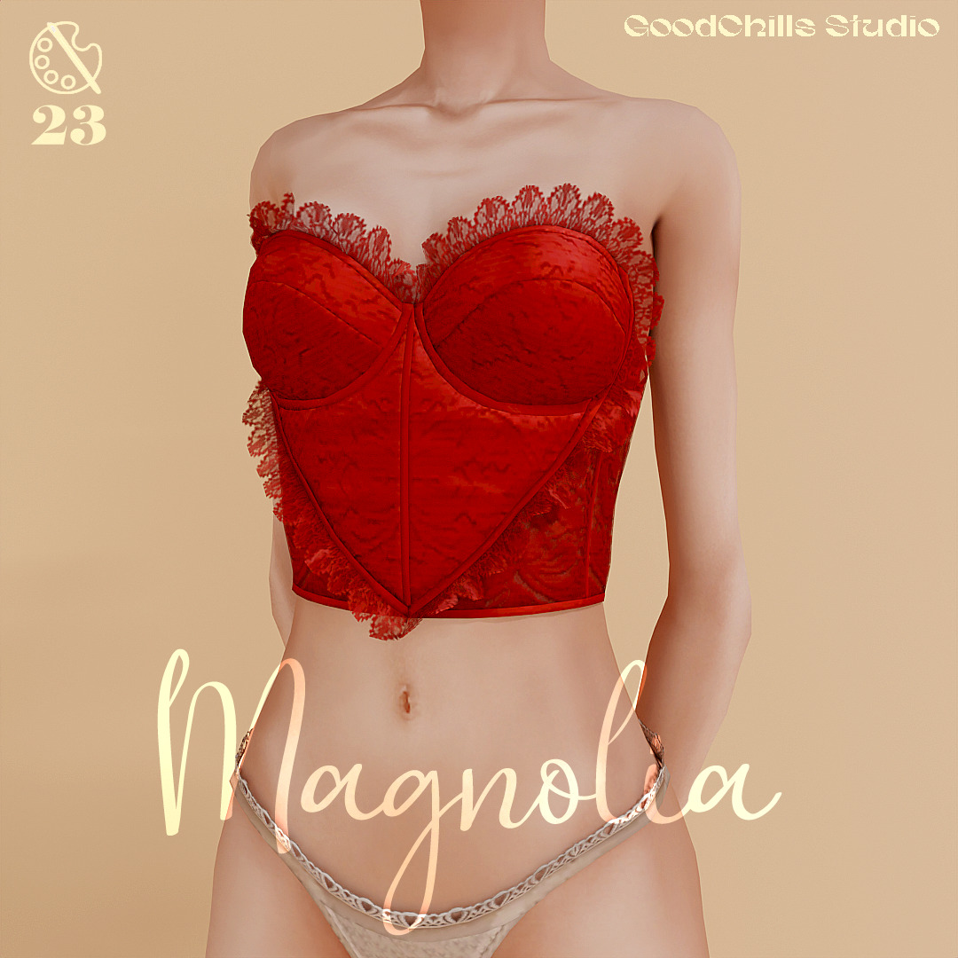 Топ-бюстье Magnolia LaceHeart Bustier для Sims 4