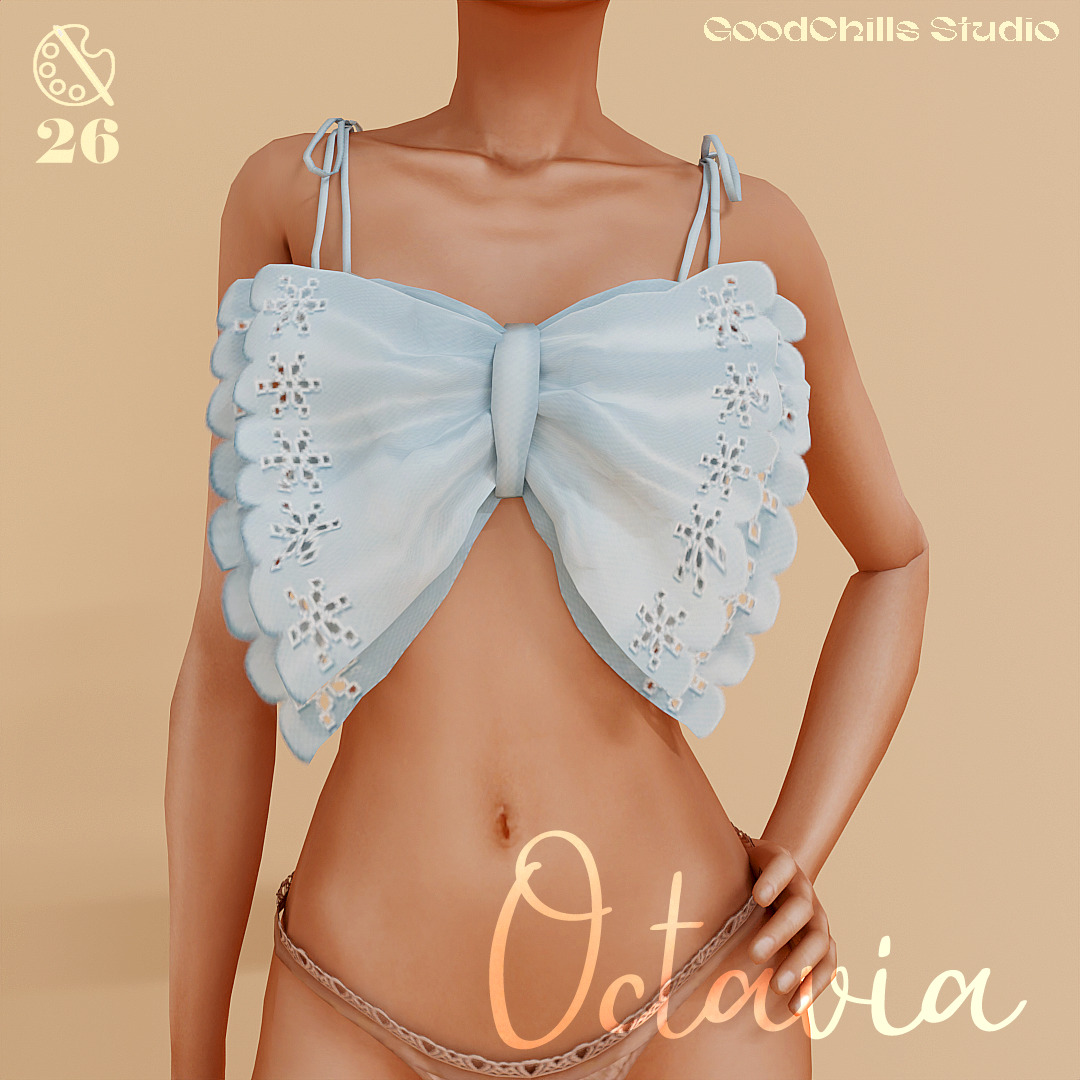 Топ OctaviaButterflyWingBustier для Sims 4