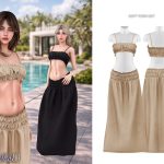Топ и юбка для симочек Soft Form Set для Sims 4 Топ и юбка для симочек Soft Form Set для Sims 4