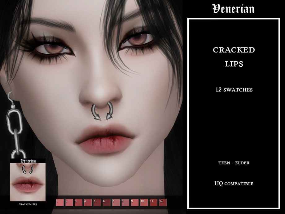 Треснувшие губы Cracked Lips для Sims 4