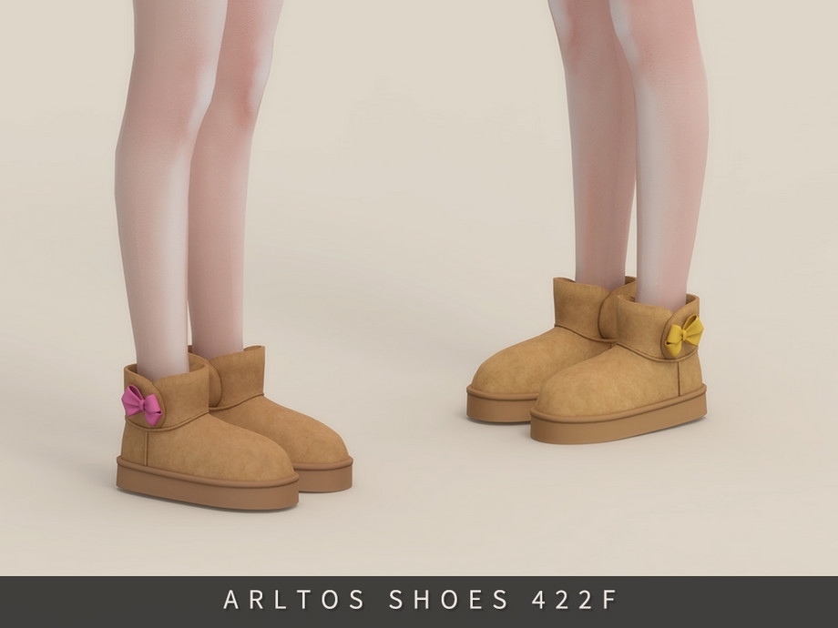 Угги для женщин и девочек Platform Boots with Bow для Sims 4