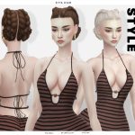 Женская причёска Etta Braided Buns Hairstyle для Sims 4 Женская причёска Etta Braided Buns Hairstyle для Sims 4