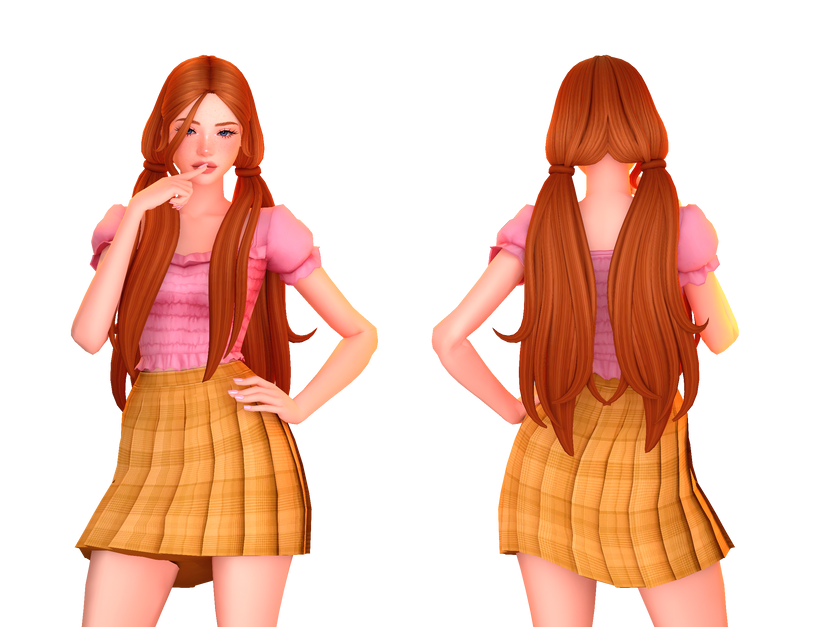 Женская причёска Hair Lexine для Sims 4