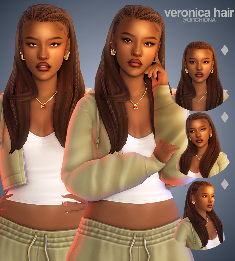 Женская причёска veronica hair для Sims 4