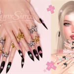 Комплект колец Hollow Star Rings для Sims 4