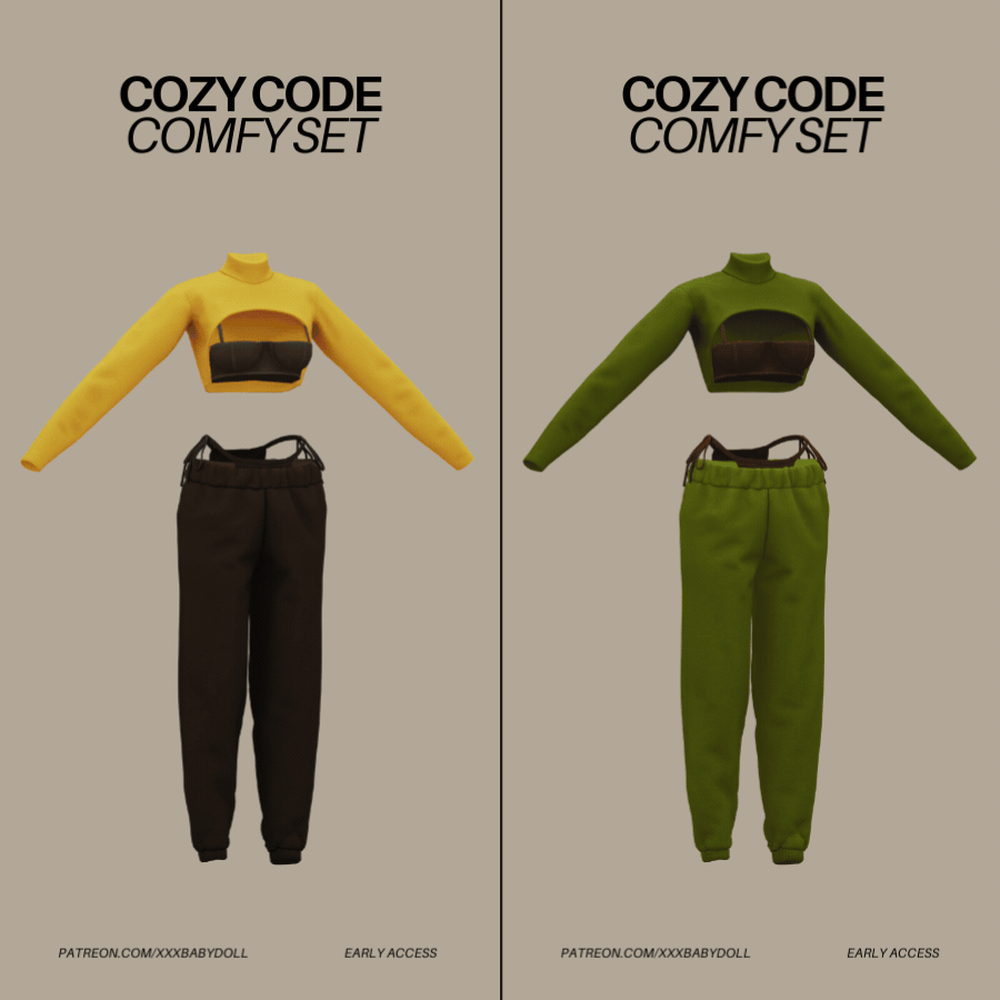 Комплект одежды для симочек Comfy Code для Sims 4