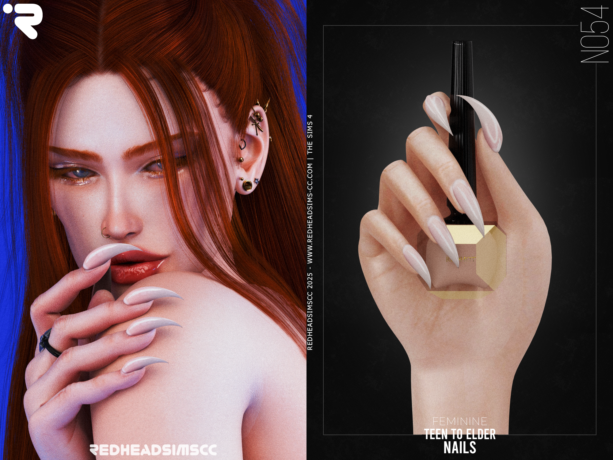 Маникюр AF Nails N054 для Sims 4