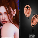Пирсинг сет AF Ear Gauged N002 для Sims 4
