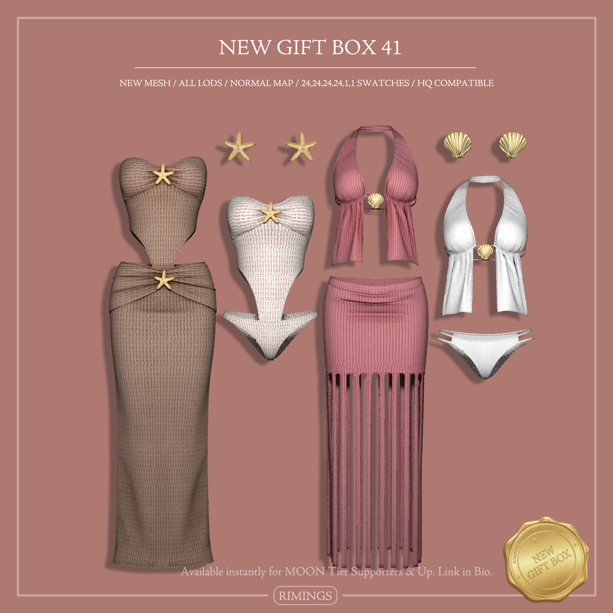 Пляжный сет New Gift Box 41 для Sims 4