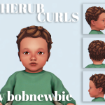 Причёска для младенцев Cherub Curls для Sims 4 Причёска для младенцев Cherub Curls для Sims 4