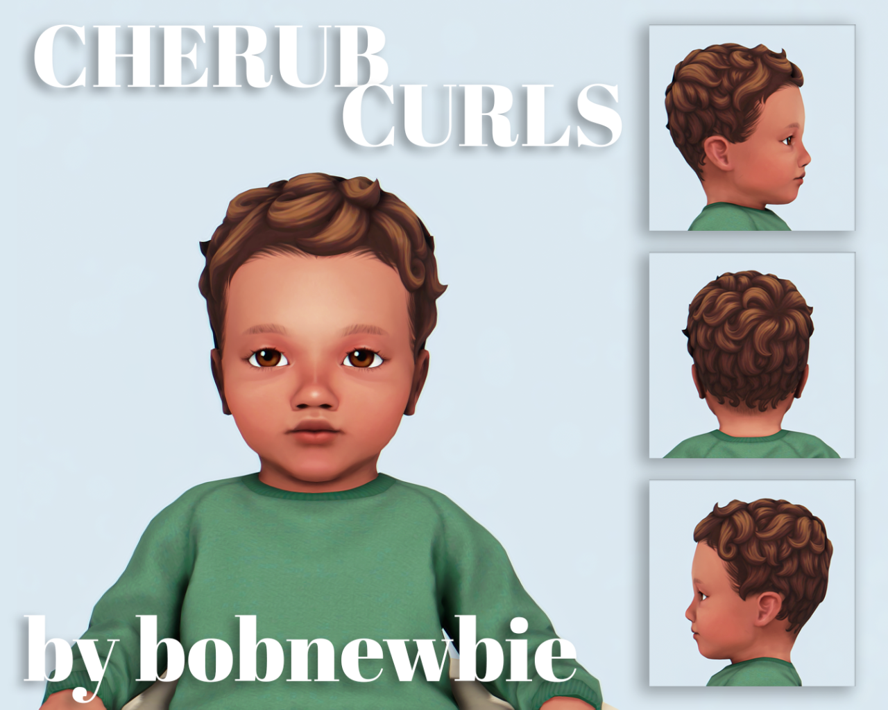 Причёска для младенцев Cherub Curls для Sims 4