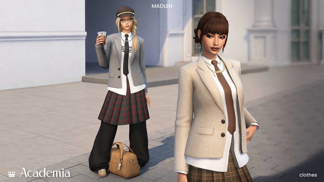 Сет для студенток академии Academia для Sims 4