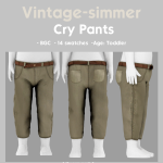 Штаны для тоддлеров Cry Pants для Sims 4 Штаны для тоддлеров Cry Pants для Sims 4