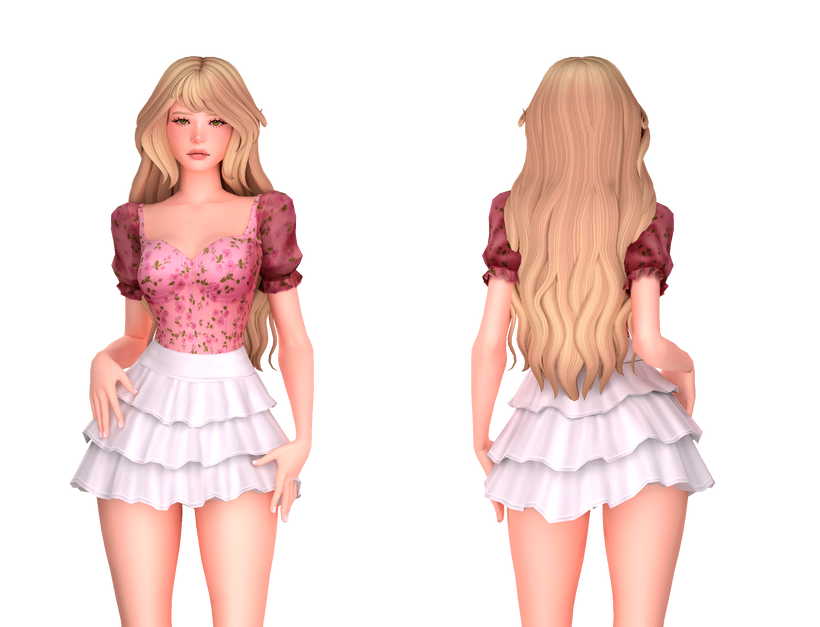 Женская причёска Hair Sylvia для Sims 4