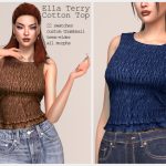 Топ для симочек Ella Terry Cotton Top для Sims 4 Топ для симочек Ella Terry Cotton Top для Sims 4