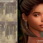 Набор сережек Cumulus Earrings Set для Sims 4 Набор сережек Cumulus Earrings Set для Sims 4