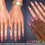 Маникюр Medium Almond Reflective Cat Eye Nails для Sims 4