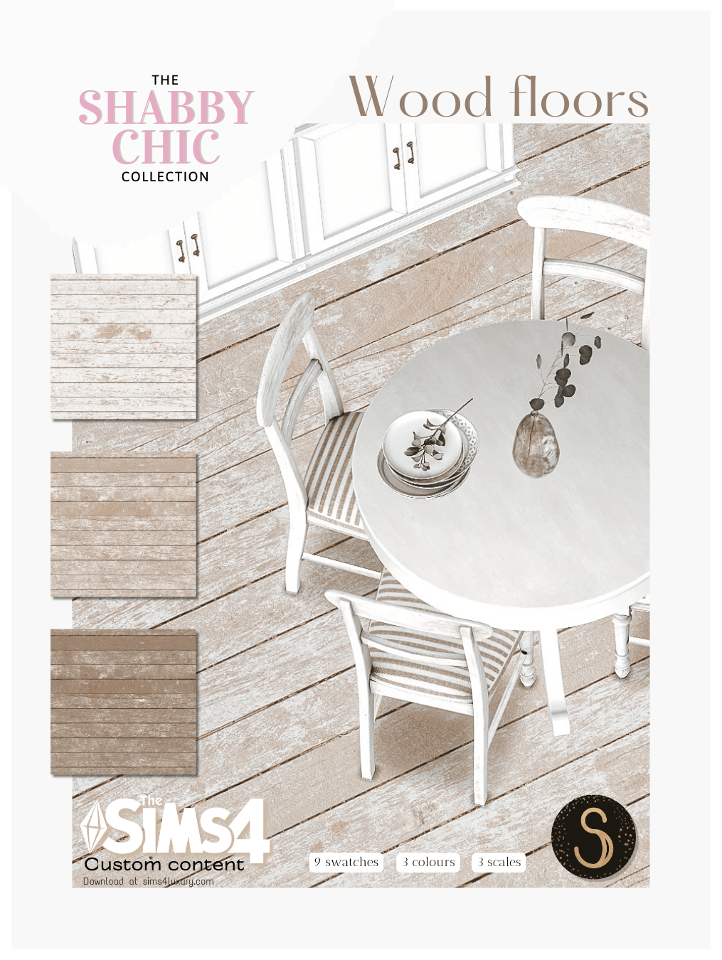 Деревянные полы Shabby Chic - Wood Floors для Sims 4