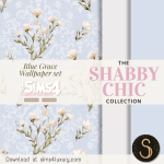 Набор настенных покрытий Shabby Chic - Blue Grace для Sims 4 Набор настенных покрытий Shabby Chic - Blue Grace для Sims 4