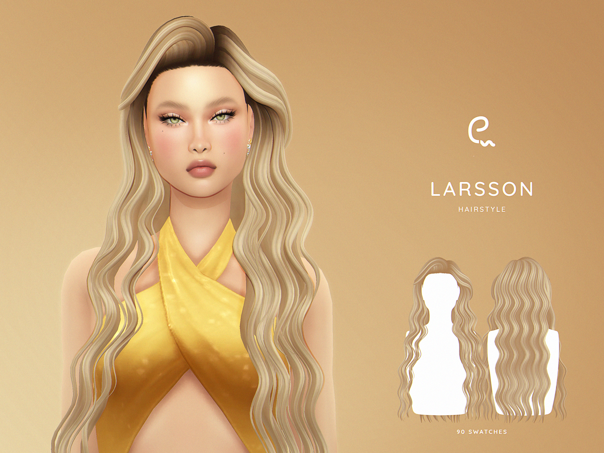 Женская прическа Larsson для Sims 4