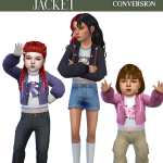 Кофточка с топом для детей тоддлеров и младенцев Pluto Cropped Jacket для Sims 4