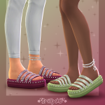 Шлепки и браслет для ноги Dazzle Slippers & Anklet для Sims 4 Шлепки и браслет для ноги Dazzle Slippers & Anklet для Sims 4