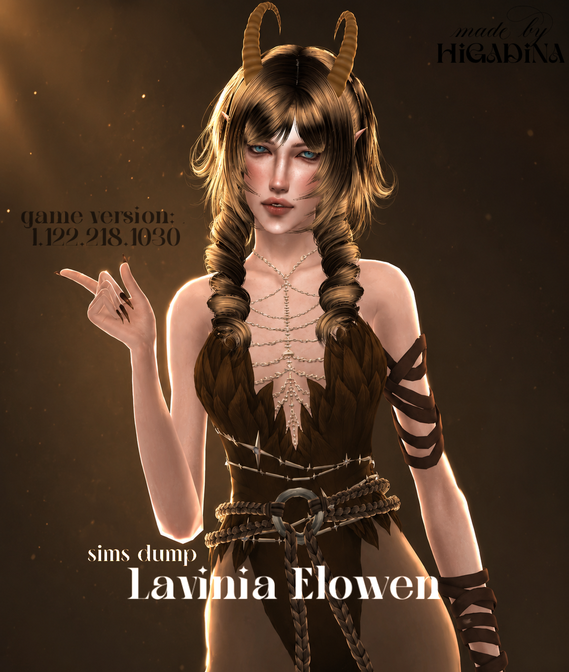 Lavinia Elowen by HiGadina для Sims 4