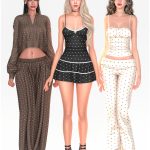 Сет в горошек Dotty dream для Sims 4 Сет в горошек Dotty dream для Sims 4