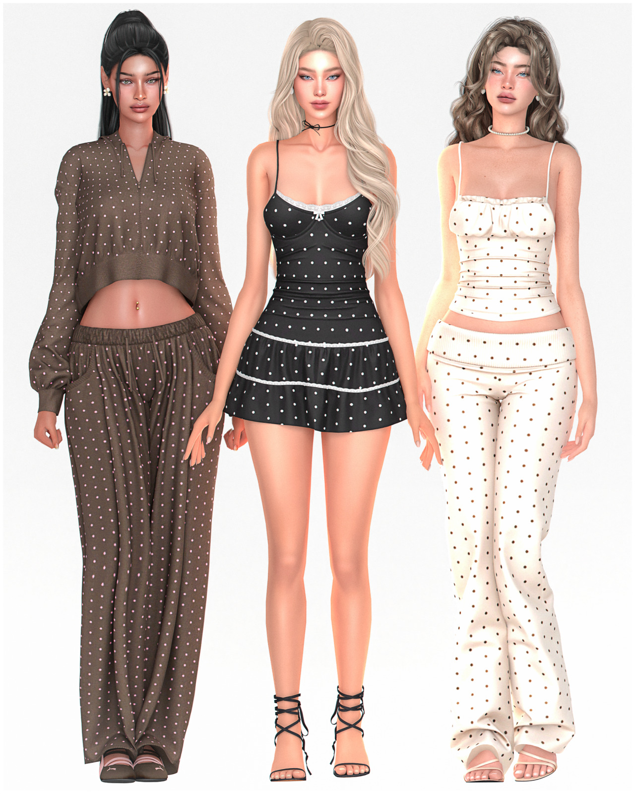 Сет в горошек Dotty dream для Sims 4