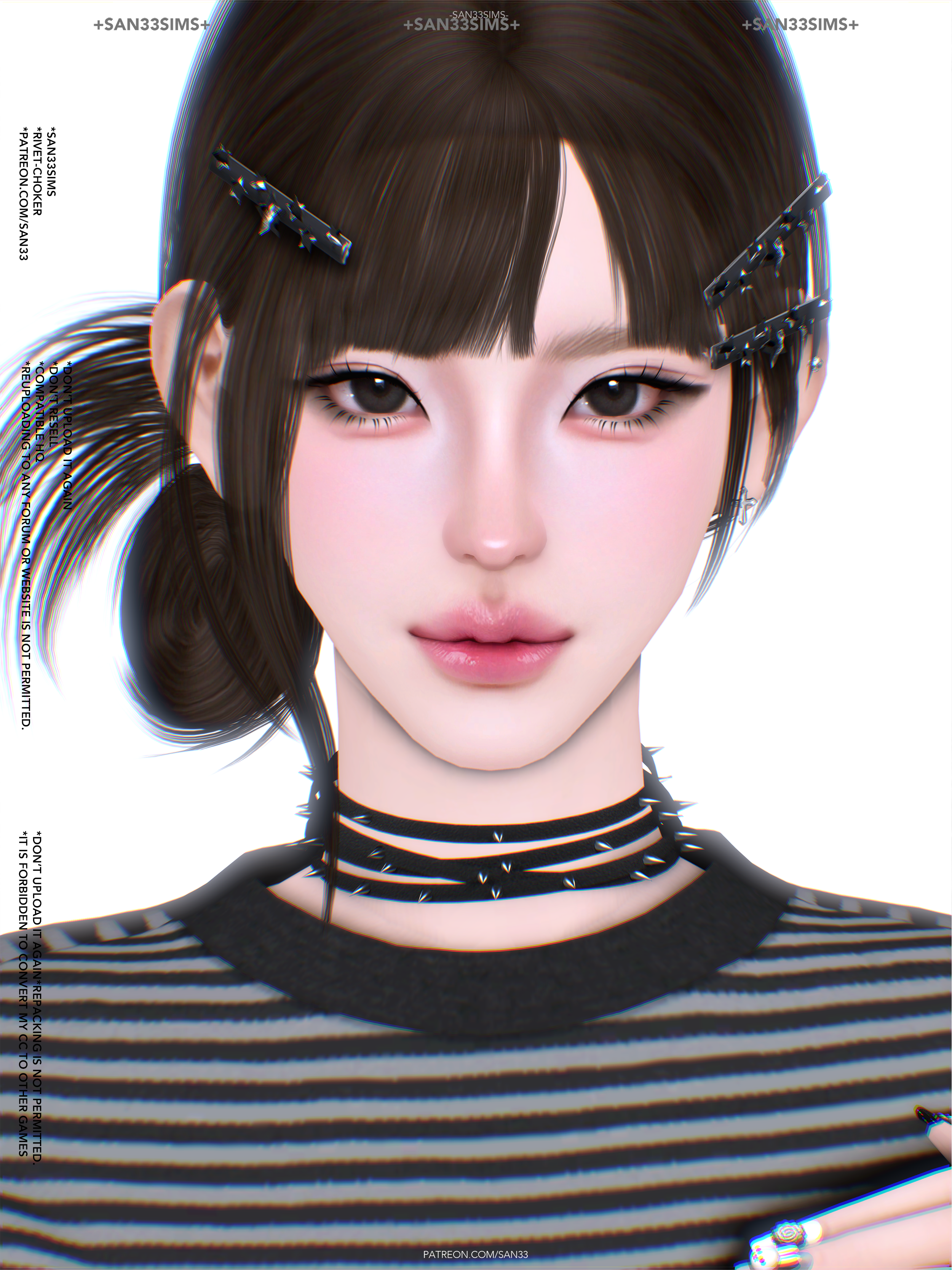 Чокер для симочек Rivet-Choker для Sims 4