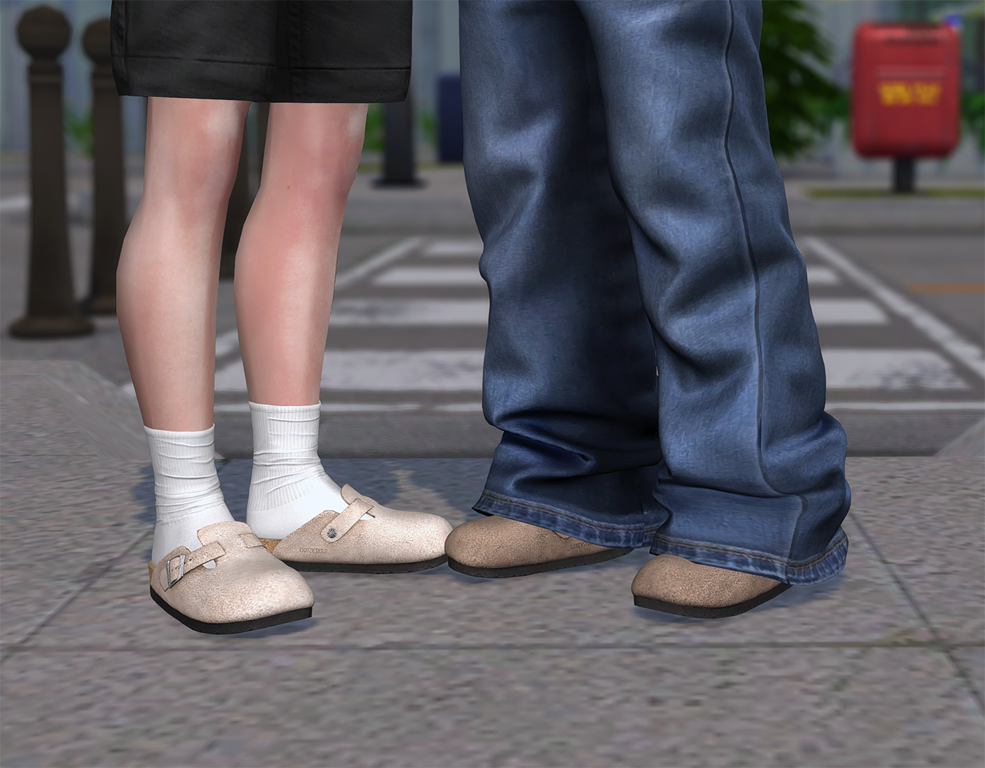 Биркенштоки с носками для симов am Birkenstock Boston для Sims 4